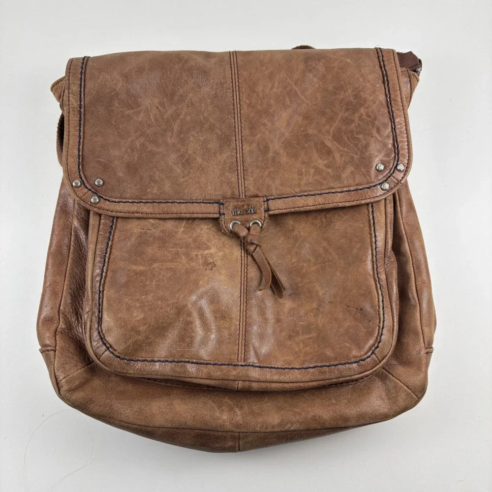 The Sak Ventura Backpack Messenger Women Large Brown Leather Convertible Boho